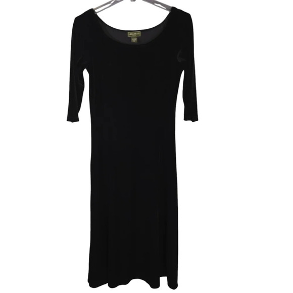 Eddie Bauer Dresses & Skirts - Eddie Bauer Vintage Velvet Boat Neck 3/4 Sleeve Maxi Dress Size Medium Tall Goth